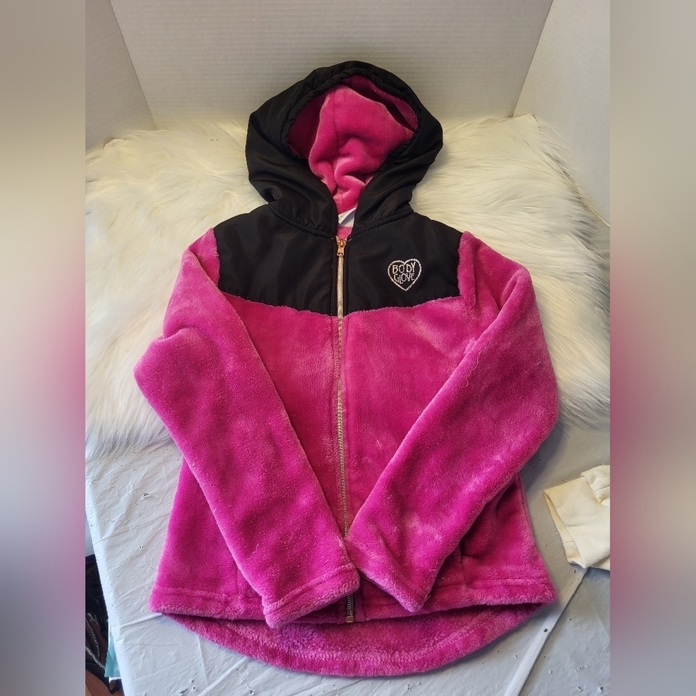 Body Glove Fuchsia and Black Kids' Hoodie, Size 8